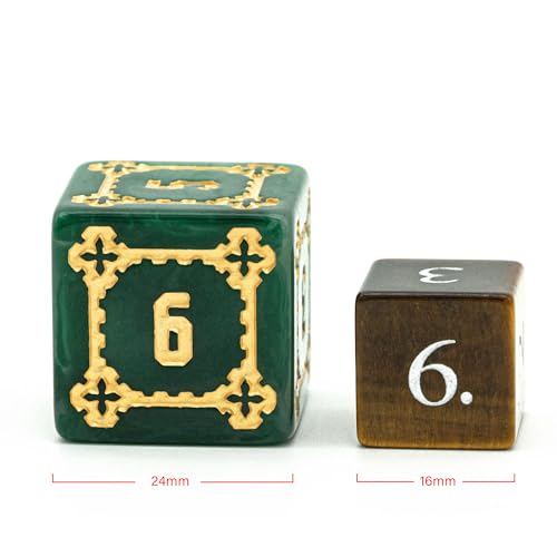 cusdie 7 Pcs 25mm Giant DND Dice with Dragon Eye Dice Bag, Polyhedral Dice Set, D&D Dice for Pathfinder RPG(Green) - color: Green