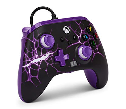 PowerA Enhanced Wired Controller for Xbox Series X|S - Purple Magma, gamepad, wired video game controller, gaming controller, Xbox Controller with Detachable 10ft USB-C Cable, Mappable Buttons and Rumble Motors, Officially Licensed for Xbox - color: Purpl