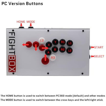 FightBox F8-PC All Button Leverless Arcade Fight Stick Game Controller Compatible With PC/PS3/Switch