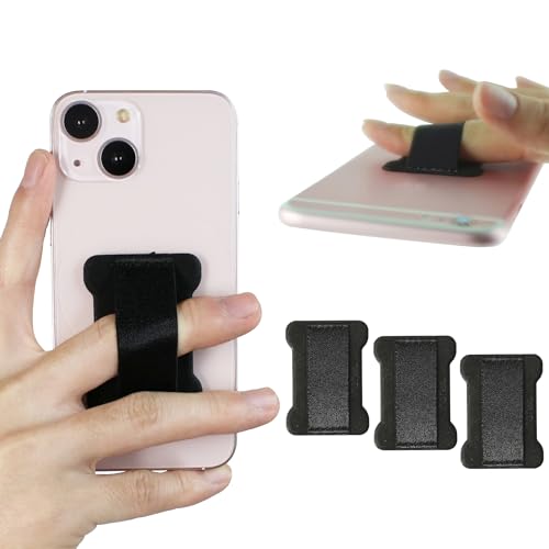 Universal Phone Grip for Smartphones - Phone Holder for Hand for Back of Phone - Wireless Charging Compatible (Black) - 3Pack - color: 3Black
