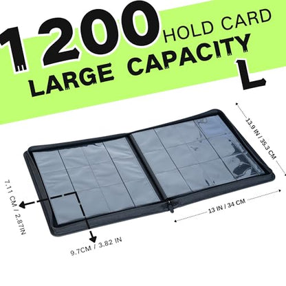 1200+ Pockets Trading Card Binder, 12-Pocket Card Ablum Compatible with MTG,Sports Cards & Other Standard Size Trading Card (WHITE) - color: Card Binder 12 Pocket White