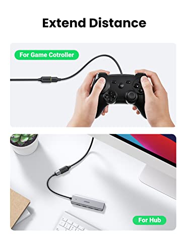 UGREEN USB Extender, USB 3.0 Extension Cable, Male to Female Cord 15FT | 웹캠, 게임패드, USB 키보드, 마우스, 플래시 드라이브, 하드 드라이브, VR, Xbox와 호환되는 고속 데이터 전송 - size: 15피트