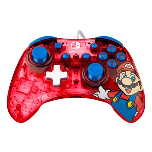 PDP Gaming Rock Candy Wired Power Nintendo Switch Pro Controller, Officially Licensed Lite/OLED Compatible Gamepad, Super Mario (Red) - color: Mario Punch