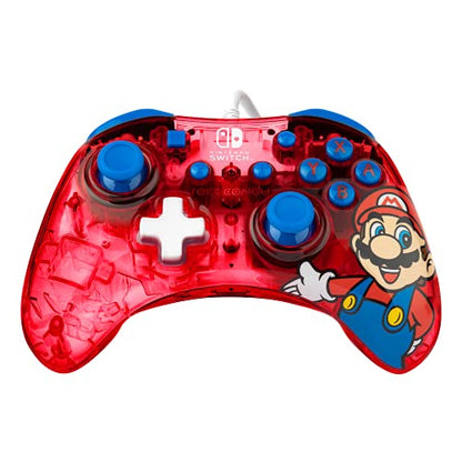 PDP Gaming Rock Candy Wired Power Nintendo Switch Pro Controller, Officially Licensed Lite/OLED Compatible Gamepad, Super Mario (Red) - color: Mario Punch