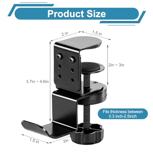 MYITYARD Clamp Mug Hooks Under Desk, Clip On Hook Cup Holder, Desktop Hanging Headphone Hook for Office, Computer Desk, Student Class Desk, Cabinet - color: Desk Hooks