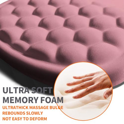 Ergonomic Joint Wrist Support Mouse Pad with Memory Foam Cushion Massage Bump, Carpal Tunnel Pain Relief Mousepad Slope Design for Wrist Rest, 11.8x7.9 in, RosyBrown - color: RosyBrown