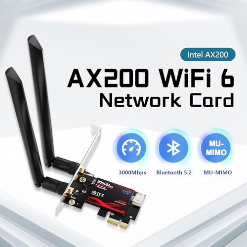 WiFi 6 PCIe Card for Gaming PC with Bluetooth 5.2,3000Mbps Ultra-Low Latency,WPA3 Security,4K Streaming/VR Ready'Windows 11/10 Dual Band Adapter