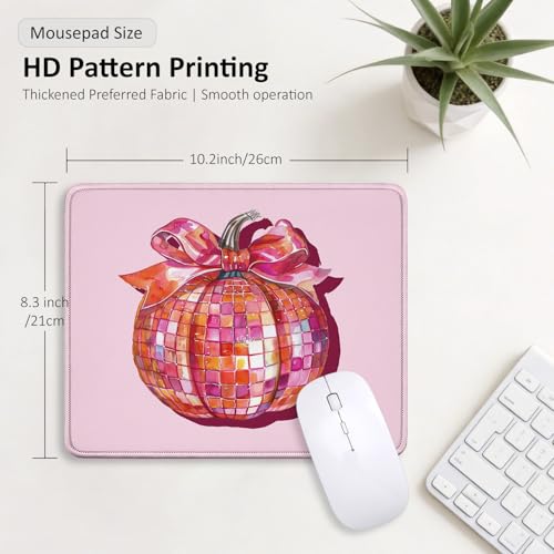 Pink Pumpkin Disco Halloween Mouse Pad for Desk 9.5x7.9 Inch - color: Disco