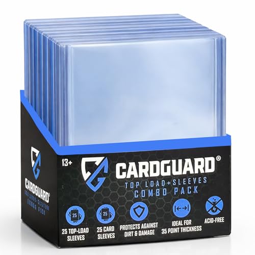 CardGuard 25ct Clear Top-Loaders with Sleeves Acid-Free Card Protection