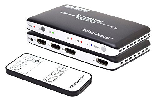 4K x 2K 3 Port 3 x 1 HDMI Switch with PIP(Picture in Picture) and IR Wireless Remote Control, HDMI Splitter Switcher Hub Port Switches (ZW310)