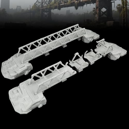 28mm Scenery - RPG Terrain Set for TTRPG Battle Maps(AF1120A) | Wargame Scenery Map Props for Dungeon Masters - Metallic Bridges - color: Af1120a Bridges