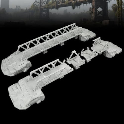 28mm Scenery - RPG Terrain Set for TTRPG Battle Maps(AF1120A) | Wargame Scenery Map Props for Dungeon Masters - Metallic Bridges - color: Af1120a Bridges