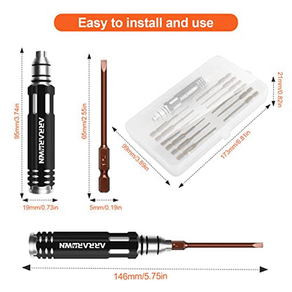 Hex Screwdrivers Set 12 in 1 RC Tool Sets Hobby Tools Kit | RC Car Tool Set RC Model Drone Airplane Robotics Helicopter Quadcopter Boat FPV Home Appliances Repair - color: Brown