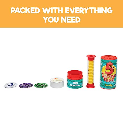 5 Second Rule Family Edition (Mini Tube) - Simple Question Card Game for Family Fun, Party, Kids, Travel, Game Night & Sleepovers - Think Fast and Shout Out Answers - Ages 8+ - style: Mini Family