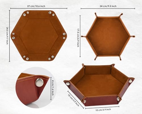 Dice Holder Leather DND Dice Case Foldable Dice Tray Dungeons and Dragons Storage Tray for Tabletop Game