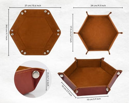 Dice Holder Leather DND Dice Case Foldable Dice Tray Dungeons and Dragons Storage Tray for Tabletop Game
