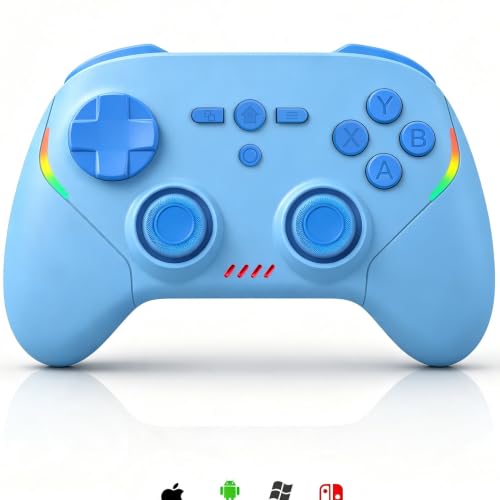 Megadream Phone Controller for PC/Switch 2|Swith/Android/iPad/Tablet/iPhone Controller - RGB light - Hall Effect Trigger/Joystick - Call of Duty, Roblox, Genshin Impact, Direct Play, Blue - color: Blu