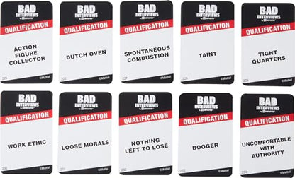Mattel Games Bad Interviews by Funemployed Party Game, Game Night for 3 or More Players, Hilarious Quick-Thinking Interview Card Game