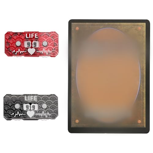 Life Counter 2 Pcs Pcak Twin Digits Dragon Scale Pattern Designed 2 x 4 cm (0.787 x 1.57 in) for cEDH Game & MTG Dual Game Made of Acrylic (Black & Red Scale) - color: Red & Black