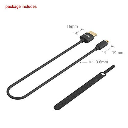 SMALLRIG Micro Ultra Thin HDMI Cable 35cm/1.15Ft (D to A), Super Flexible Slim High Speed 4K 60Hz HDR 2.0, Fit for Sony A7RIII / A6600 / A6500, for FUJIFILM X-T3 / X-T4, for GoPro Hero 7/6/5-3042B - size: 35CM(D to A)