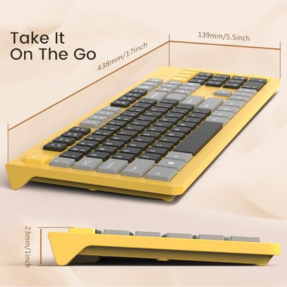 COLIKES Wired Keyboard, Ultra-Thin USB Wired Computer Keyboard, Low-Profile Keys, Spill-Resistant, Multimedia Keys, Compatible with Windows, Mac, Chrome, Linux, and Android-Yellow - color: Yellow