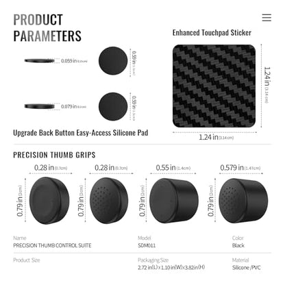 EJGAME Accessory Kit for Steam Controller 2026,Touchpad Protector,Thumb Grip Caps,Silicone Back Button Enhancement Set