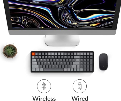 Keychron K4 Bluetooth Wireless Mechanical Keyboard RGB LED Backlit, Hot-swappable Compact 100 Keys USB Wired Computer Gaming Keyboard Aluminum Frame for Mac Windows, Gateron Brown Switch - color: Hot-swappable Brown Switch