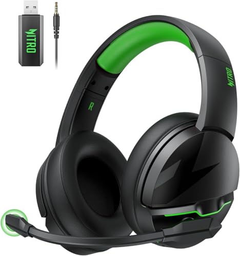 acer Wireless Gaming Headset, PS5 Headset with 2.4GHz for Ps5, Ps4, PC, Switch, Bluetooth 5.3 + 100Hrs Gaming Headphones with Noise Canceling Mic for Laptop, Mobile, Mac, 50mm Drivers (Green) - color: Green