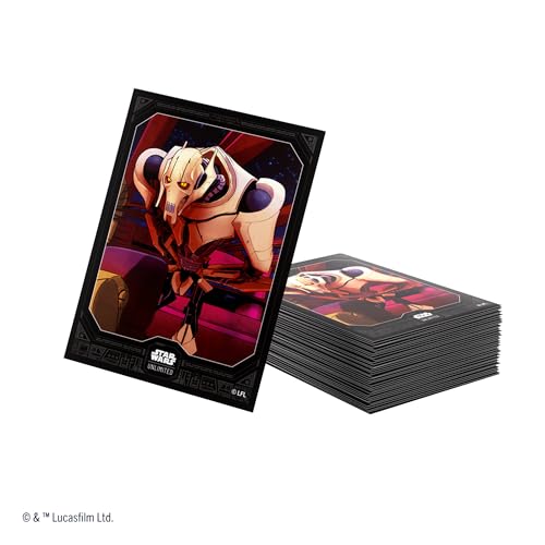 Star Wars Unlimited General Grievous Art Sleeves | Gamegenic Officially Licensed Pack of 60 Art Sleeves and 1 Clear Sleeve, Optimized Size for TCG and LCG Games - style: General Grievous