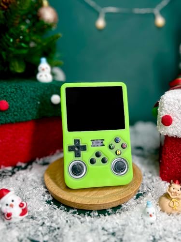 for R36S Silicone Case, Soft Skin for R36 S Handheld Game Console Accessories, Anti-Scratch Washable Silicone Cover with Lanyard (Bright Greenn) - color: Bright Green