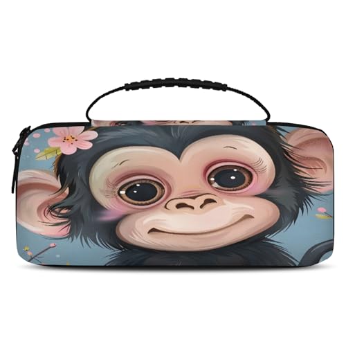 Adornori Monkey Carry Case Compatible with Nintendo Switch 2, with 20 Games Cartridges, Animals Portable Travel Carrying Case Pouch for Accessories & Games - color: Multicolor 12