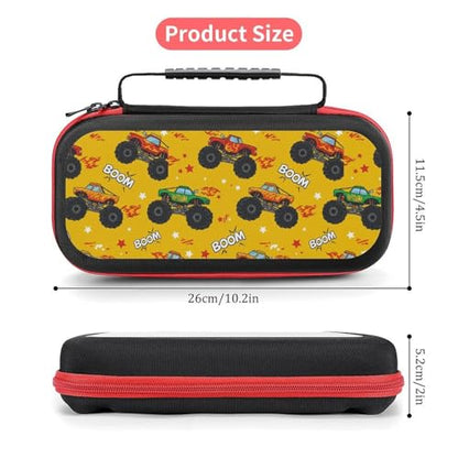 AoHanan Monster Truck Cartoon Switch Carrying Game Case with 20 Games Cartridges Hard Shell Travel Protection Case for Switch Console & Accessories - color: Monster Truck Cartoon