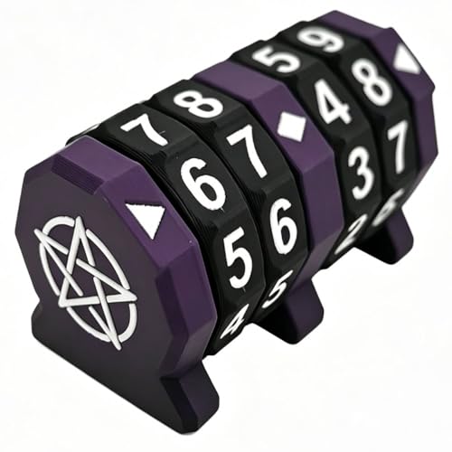 Board Game Life Counter, 4-Digit Wheel Trackers for 0-9999 Single Player and 0-99 Dual Player Modes, MTG Life Counter, Professionally Made for TCG, DND, RPGs, and MTG, Card and Tabletop Games (Purple) - color: Purple