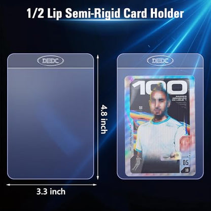 DEDC 200Pcs Semi Rigid Card Holder, Semi Rigid Card Sleeves 1/2 Lip Semi-Rigid Tall Card Holders Trading Card Sleeve for PSA, SGC, BGS, CSG Graded Card Protector - style: 200PCS