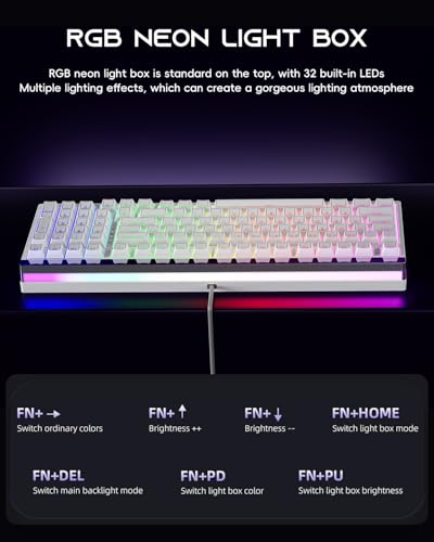 ZORNHER ZH99HE Mechanical Gaming Keyboard, Full Size White Gaming Keyboard with Creamy Switch,Soft RGB Backlit Light Box,Adjustable Actuation & Rapid Trigger, Hall Effect Technology - color: White Moonlight, size: Magnetic Switch