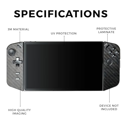 Carbon Fiber Gaming Skin Compatible with Lenovo Legion Go - Shadow Concrete - Premium 3M Vinyl Protective Wrap Decal Cover - Easy to Apply | Crafted in The USA by MightySkins - color: Shadow Concrete, style: Carbon Fiber Textured Finish