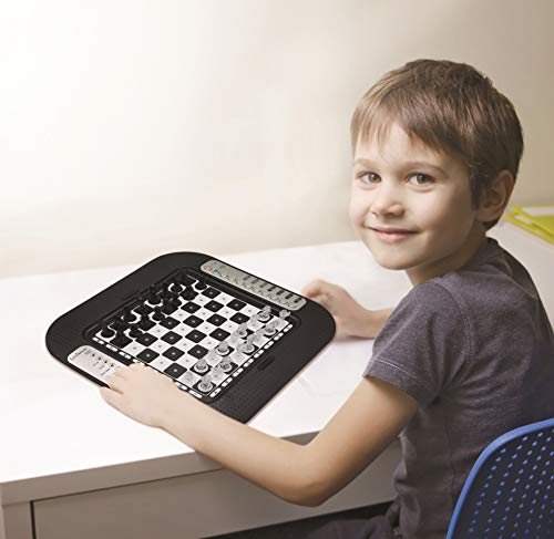 Lexibook Chessman® FX, Electronic Chess Game with Tactile Keyboard and Light and Sound Effects, 32 Pieces, 64 Levels of Difficulty, Family Board Game, Black/Grey, CG1335 - style: CG1335