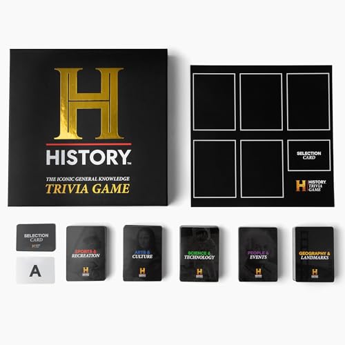 HISTORY Channel Trivia Game – 2000+ General Knowledge Questions | Official HISTORY Channel Trivia Card Game & Party Game for Adults, Families & Board Game Night – Great Gift for Dad & History Buffs