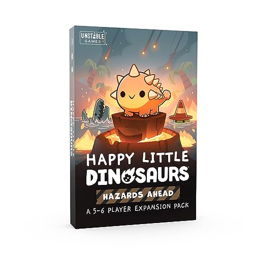 Unstable Games - Happy Little Dinosaurs Hazards Ahead Expansion - Designed to be Added to Your Happy Little Dinosaurs Base Game - Perfect for Game Night! - style: Expansion: Hazards Ahead