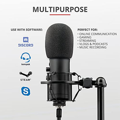 Trust Gaming GXT 256 Exxo USB Streaming Microphone for PC, Laptop and PS4, Black - style: GXT 256 Exxo