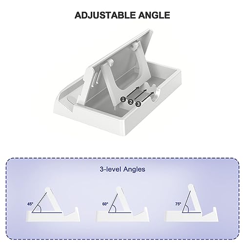Handheld Game Console Stand, Three Level Adjustable tilt Angle White PC Material with Heat Dissipation Holes Suitable for PC Device Game Consoles and Handheld Devices