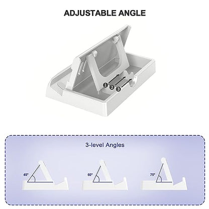 Handheld Game Console Stand, Three Level Adjustable tilt Angle White PC Material with Heat Dissipation Holes Suitable for PC Device Game Consoles and Handheld Devices