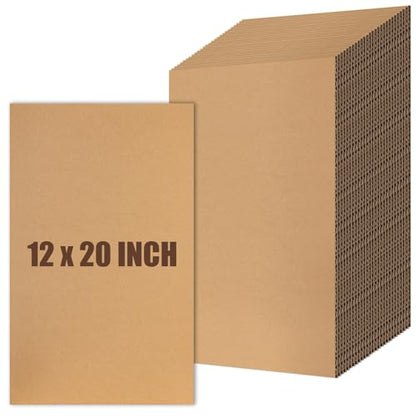 Feifeiya 30 Pack Corrugated Cardboard Sheets 12 x 20 Inch Large Flat Cardboard Sheets Packaging Inserts Flat Square Inserts for Shipping Packing Mailing Crafts - size: 12 x 20 Inch