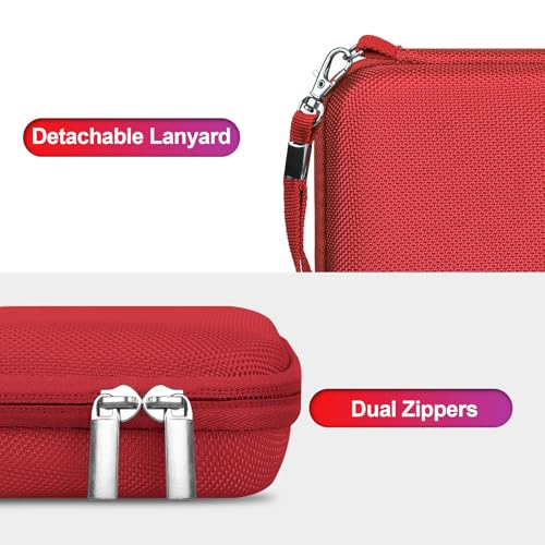 BOVKE Carrying Case Compatible with Anbernic RG35XXSP Handheld Game Console, RG35XXSP Clamshell Retro Games Consoles Flip Hand-held System Holder with Mesh Pocket for Cables and Accessories, Red - style: Red Case