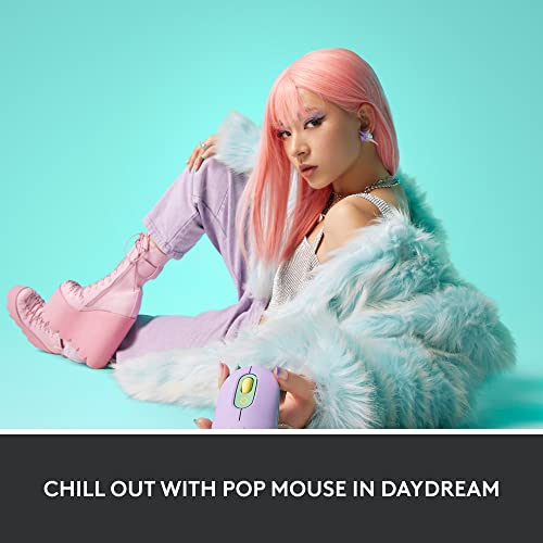 Logitech POP Mouse, Compact and Portable Wireless Mouse - Daydream Mint | Compact and Portable, Programmable Buttons, Quiet Clicks, Easy-Switch Between 3 Devices, Compatible with Laptop,Tablet, PC - color: Daydream Mint