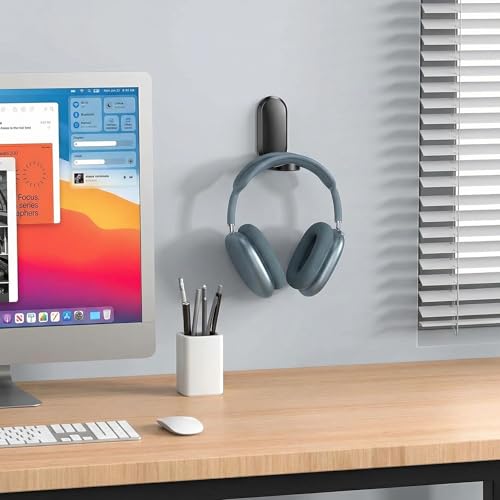 Headphone Stand, Sticky Headset Hanger,Adhesive Headphone Holder Hook Mount, Headset Stand Holder Clip Under Desk, Earphone Clamp