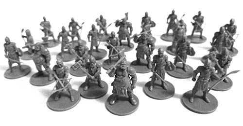 DRUNK'N DRAGON DND Guards Minis 25 Fantasy Miniatures for Tabletop/Dungeons and Dragons Roleplaying Games - Bulk Minis Unpainted- Figures Starter Set