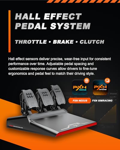 PXN V10 PRO Direct Drive Sim Racing Wheel and Pedals for PC, Xbox, PS4 | 3.2Nm Direct Drive Force Feedback, 10.6-Inch Detachable D-Shape Wheel, 4 Paddle Shifters, Hall-Effect Pedals, 17 Buttons