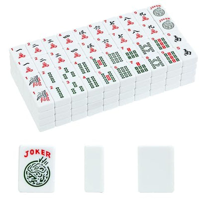 1.2" American Mahjong Tiles, 166 Tiles with White Color (Tiles Only, No Dice and Other Accessories) - color: White
