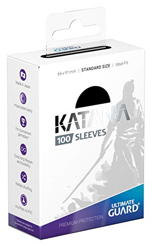 Katana Sleeves Standard Size Black (100) - color: Black, size: Standard Size (66 x 91mm)